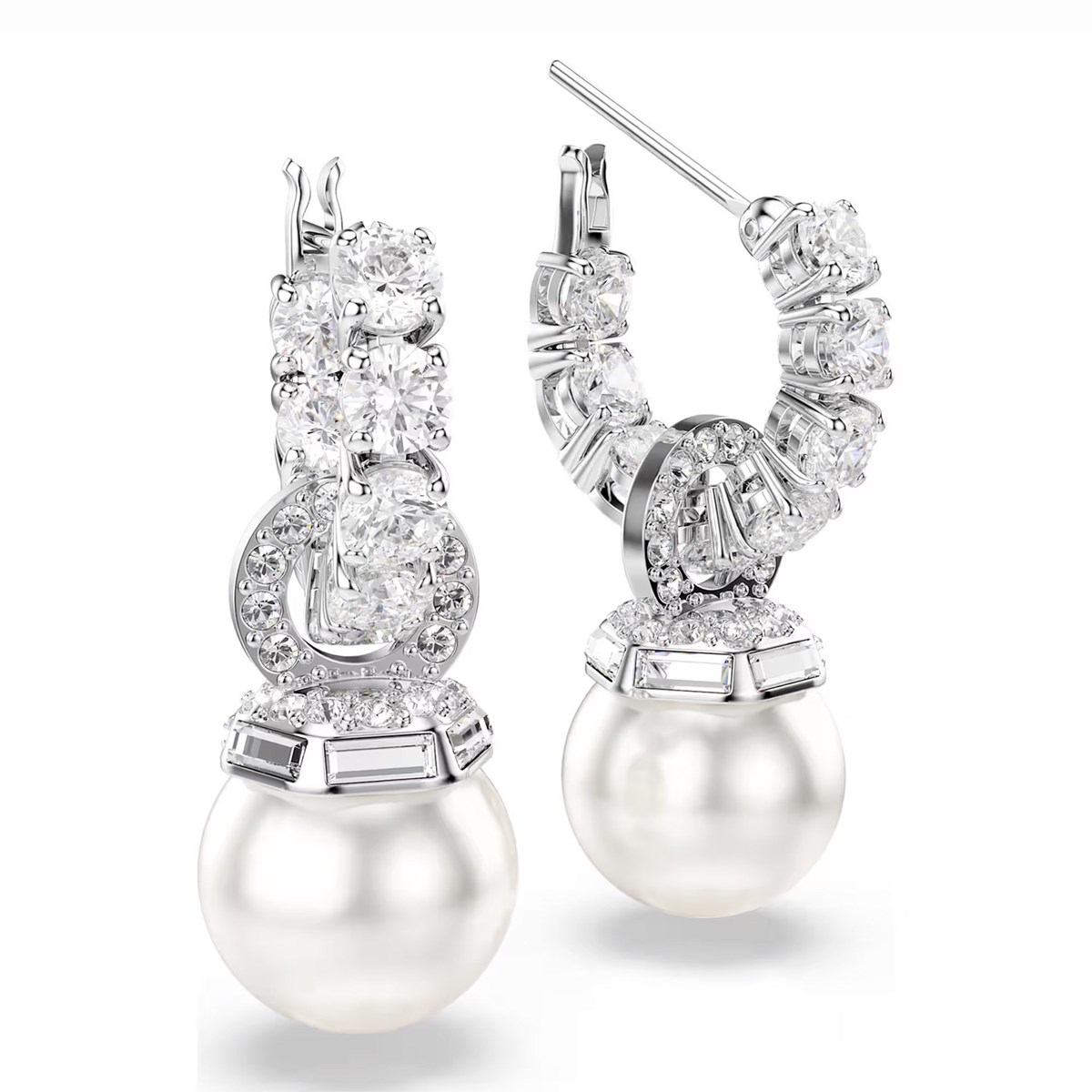Boucles d'oreilles créoles Matrix Pearl - vue 4