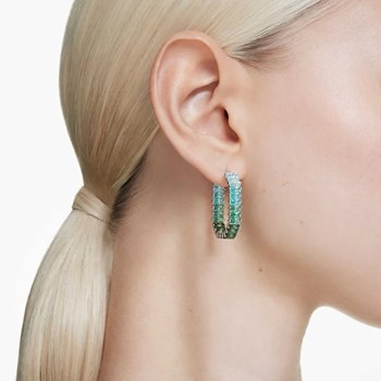 Boucles d'oreilles créoles Swarovski Matrix vertes
