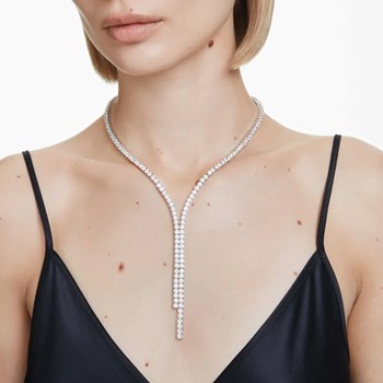 Collier en Y Swarovski Matrix blanc