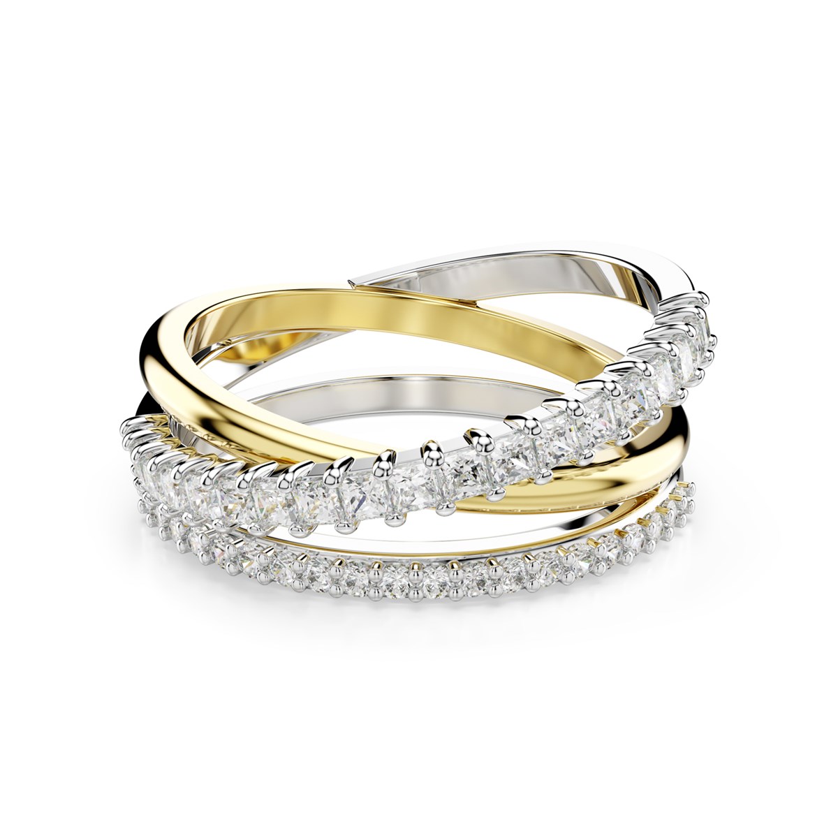 Bague Swarovski Hyperbola bicolore 3 rangs 55 - vue 5