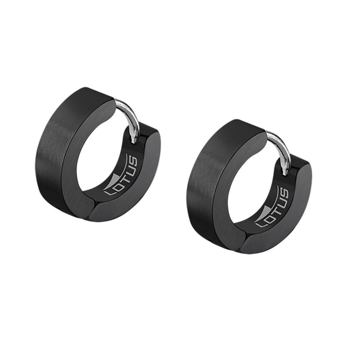 Boucles d'oreilles homme Lotus Style acier noir