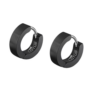 Boucles d'oreilles homme Lotus Style acier noir