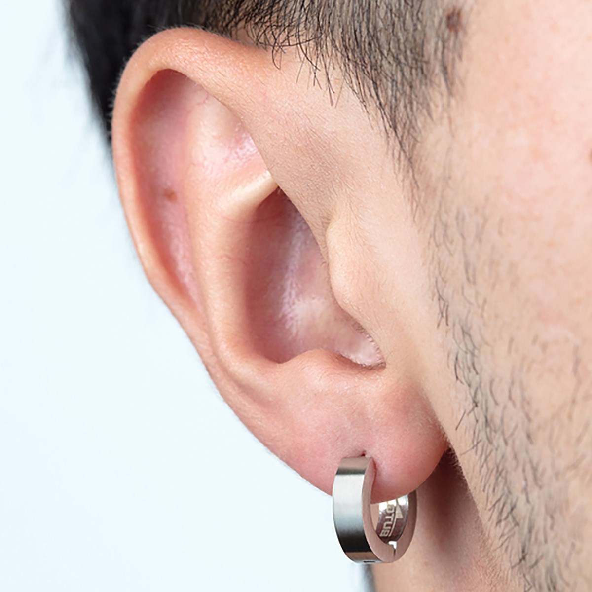 Boucles d'oreilles créoles homme Lotus Style - vue 2