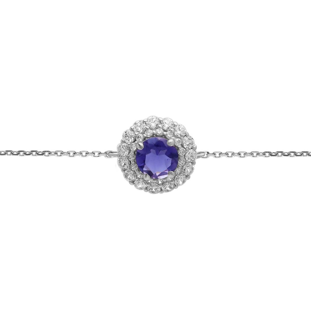 Bracelet Brillaxis or blanc 18 carats iolite oxydes