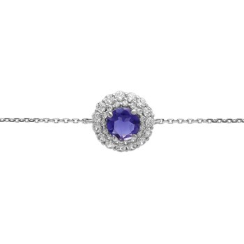 Bracelet Brillaxis or  blanc 18 carats iolite oxydes