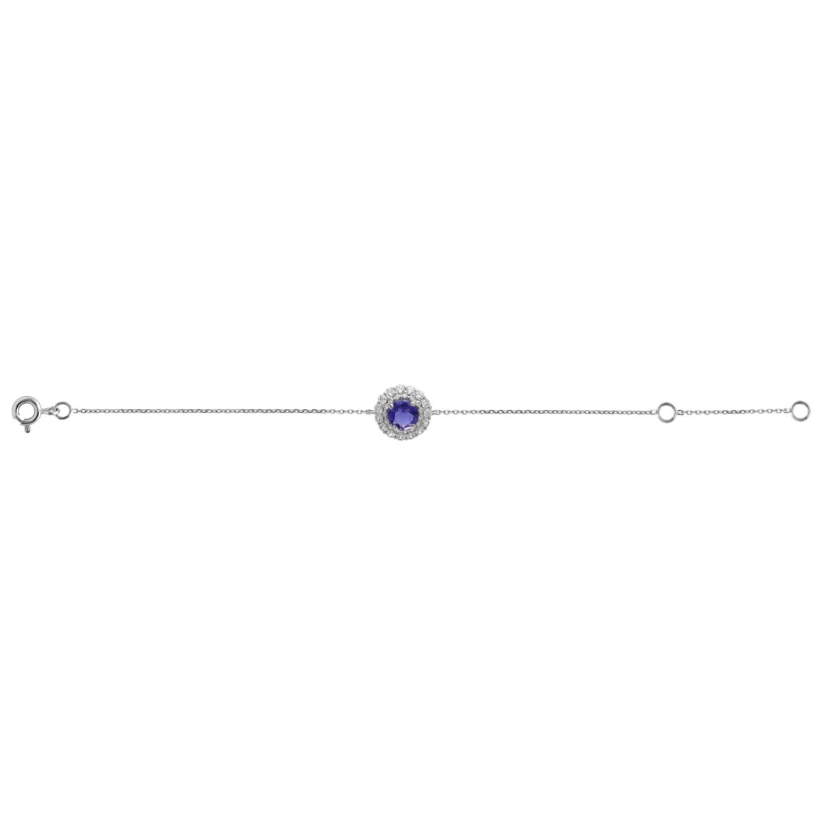 Bracelet Brillaxis or blanc 18 carats iolite oxydes - vue 2