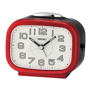 Réveil Seiko plastique noir et rouge métallisé
