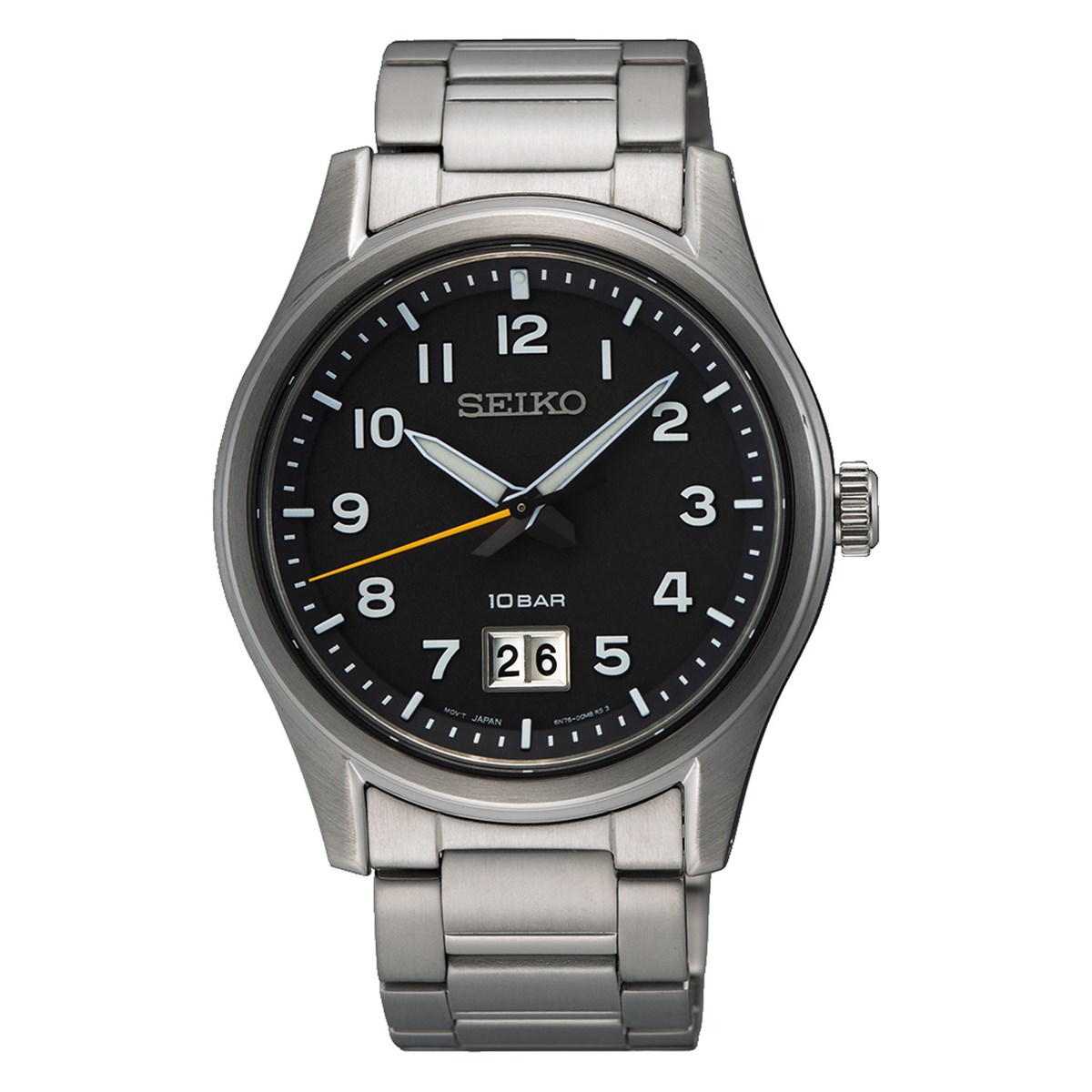 Montre Seiko date fond noir