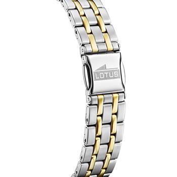 Montre femme Lotus rectangulaire acier bicolore