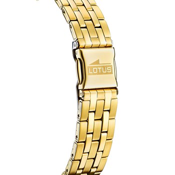 Montre femme Lotus rectangulaire acier doré oxydes