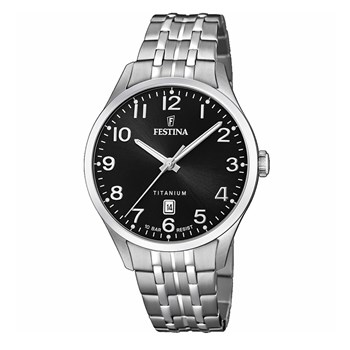 Montre Festina classique titane cadran noir