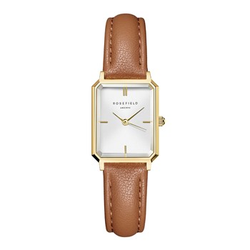 Montre femme Rosefield Octagon XS cuir camel