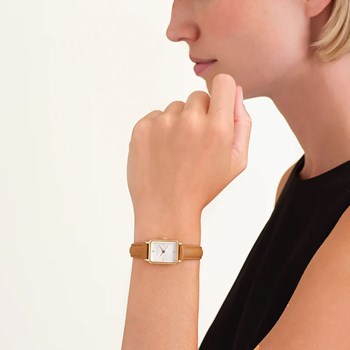 Montre femme Rosefield Octagon XS cuir camel