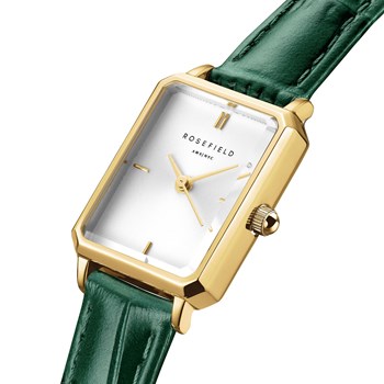 Montre femme Rosefield Octagon XS cuir émeraude