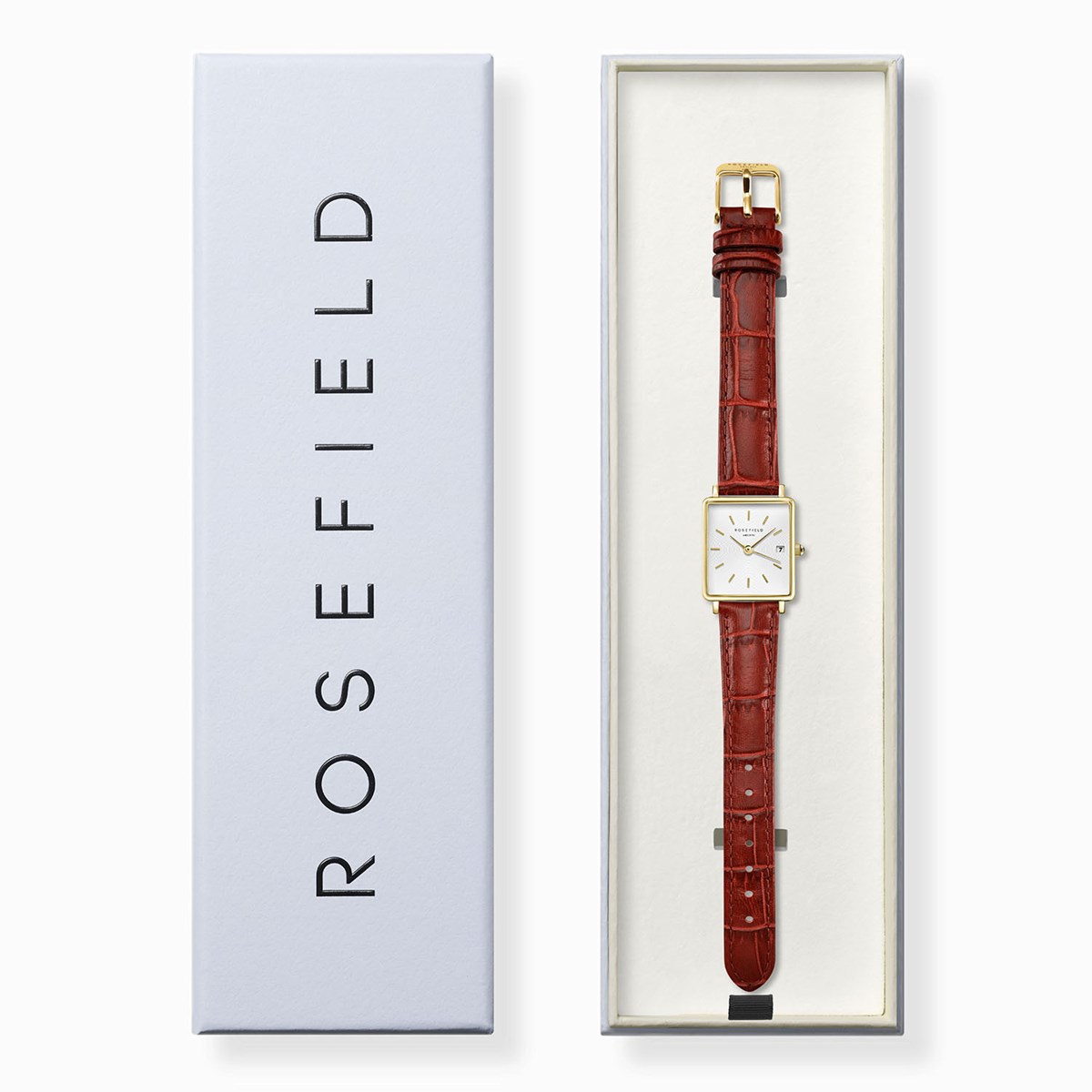 Montre femme Rosefield Boxy XS cuir marron - vue 4