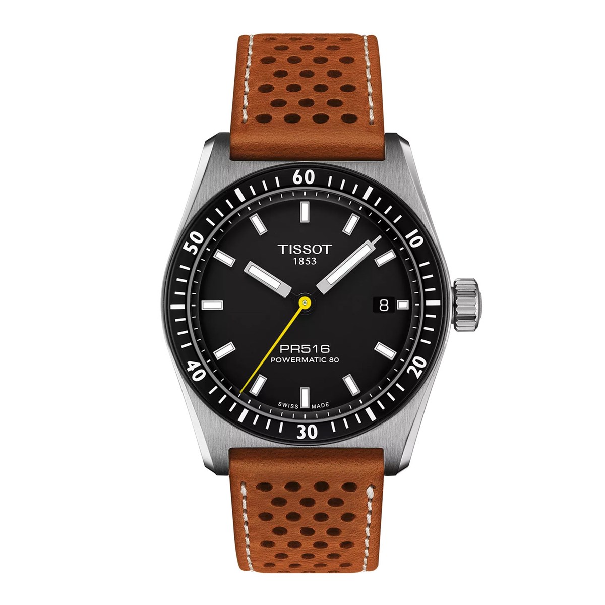 Montre Tissot PR516 Powermatic 80 cuir brun