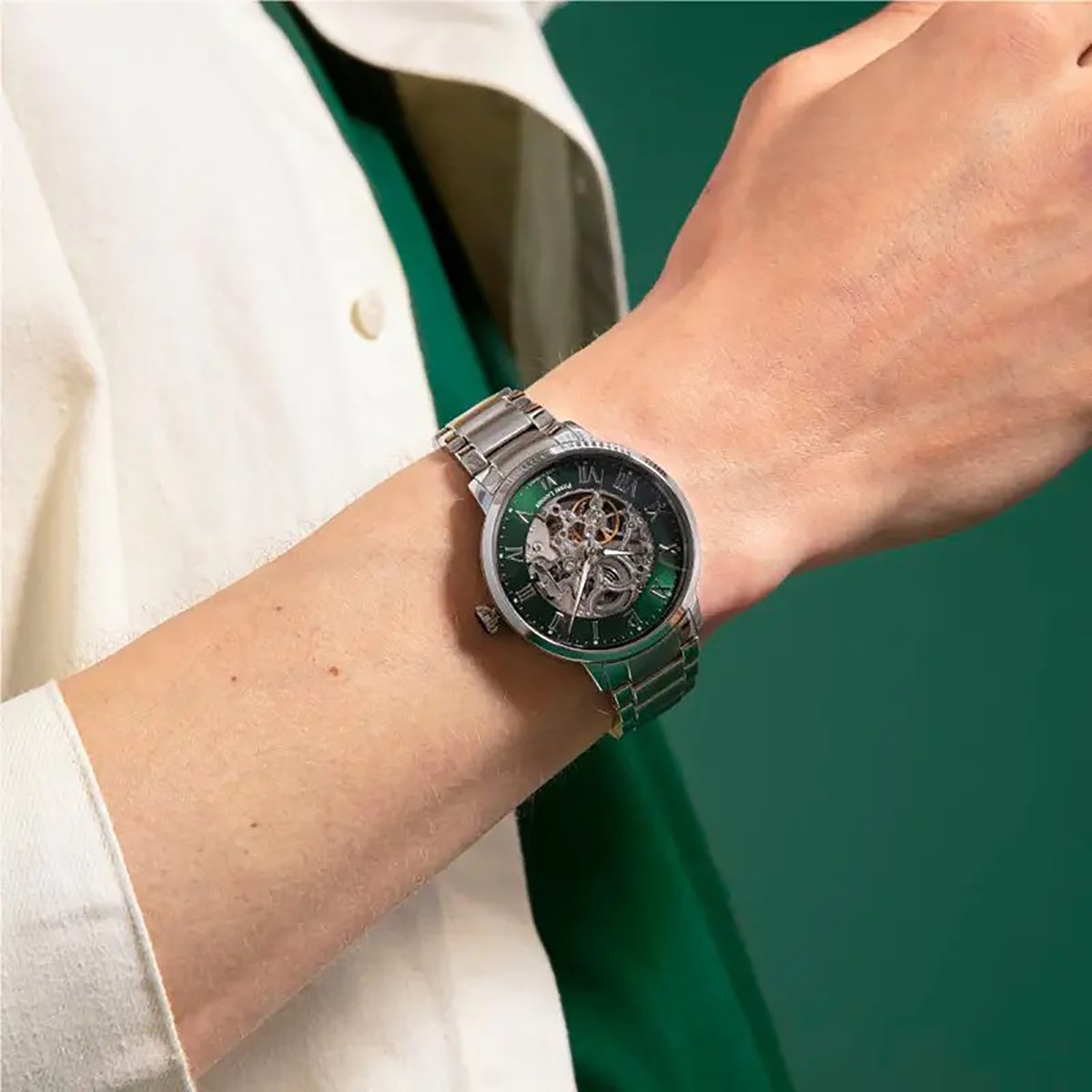 Montre Pierre Lannier Automatic acier cadran vert - vue 2