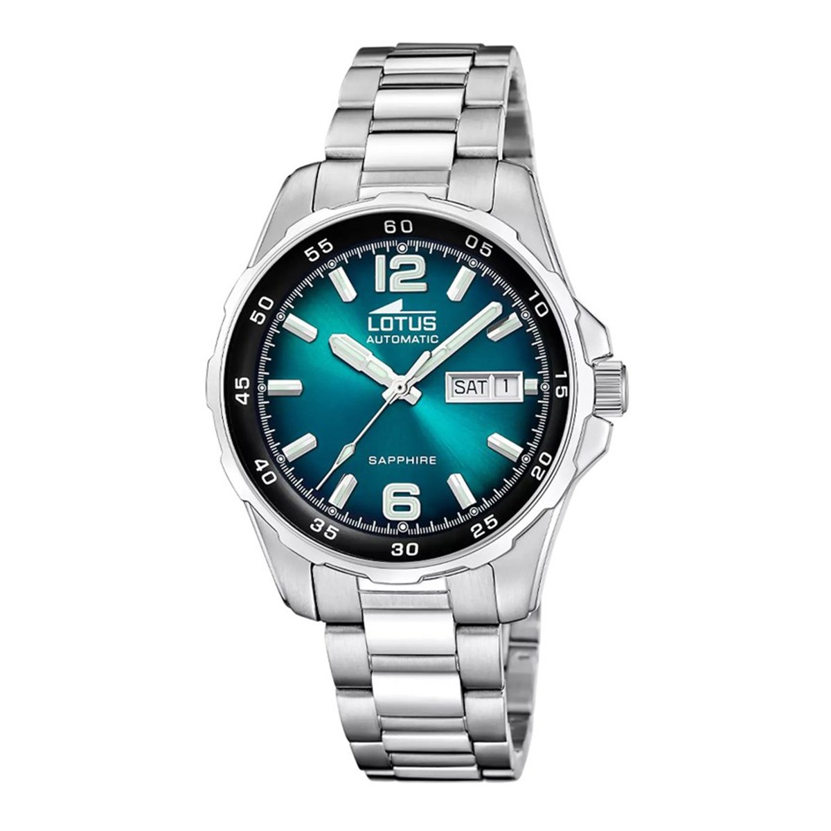 Montre Lotus automatique acier cadran bleu pétrole