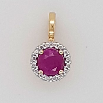 Pendentif Brillaxis rubis or bicolore 18 carats