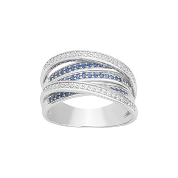 Bague en Argent avec oxyde de zirconium bleu saphir