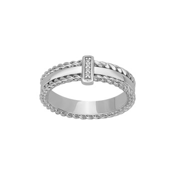 Bague en Argent avec oxyde de zirconium blanc