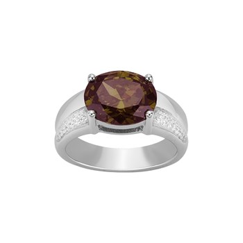 Ring in Silver with brown zirconium oxide