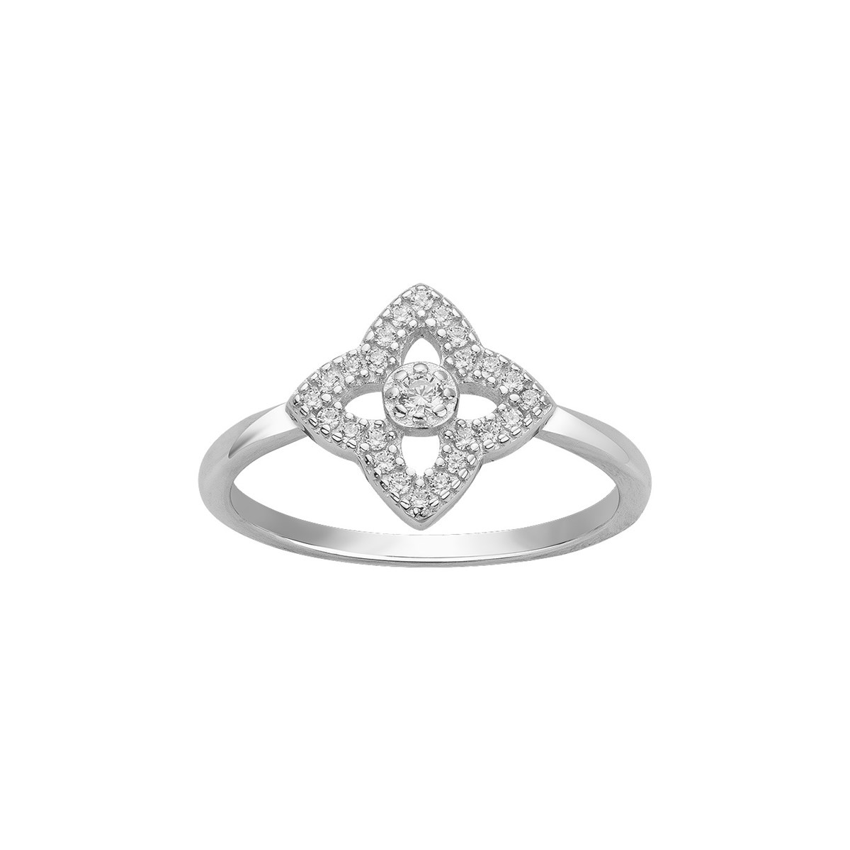 Bague en Argent avec oxyde de zirconium blanc