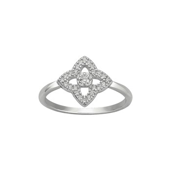 Bague en Argent avec oxyde de zirconium blanc