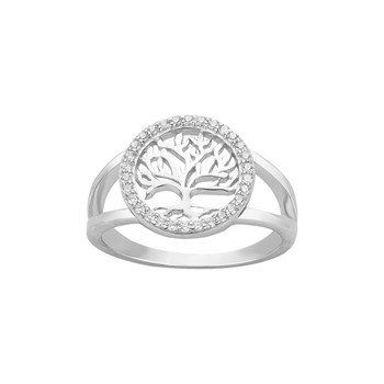 Bague en Argent avec oxyde de zirconium blanc