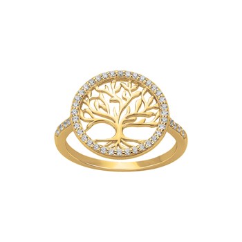 Bague en Plaqué Or avec oxyde de zirconium blanc