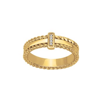 Bague en Plaqué Or avec oxyde de zirconium blanc