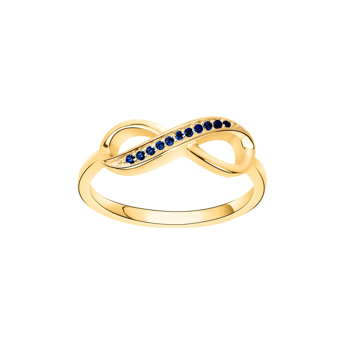 Bague en Plaqué Or avec oxyde de zirconium bleu saphir