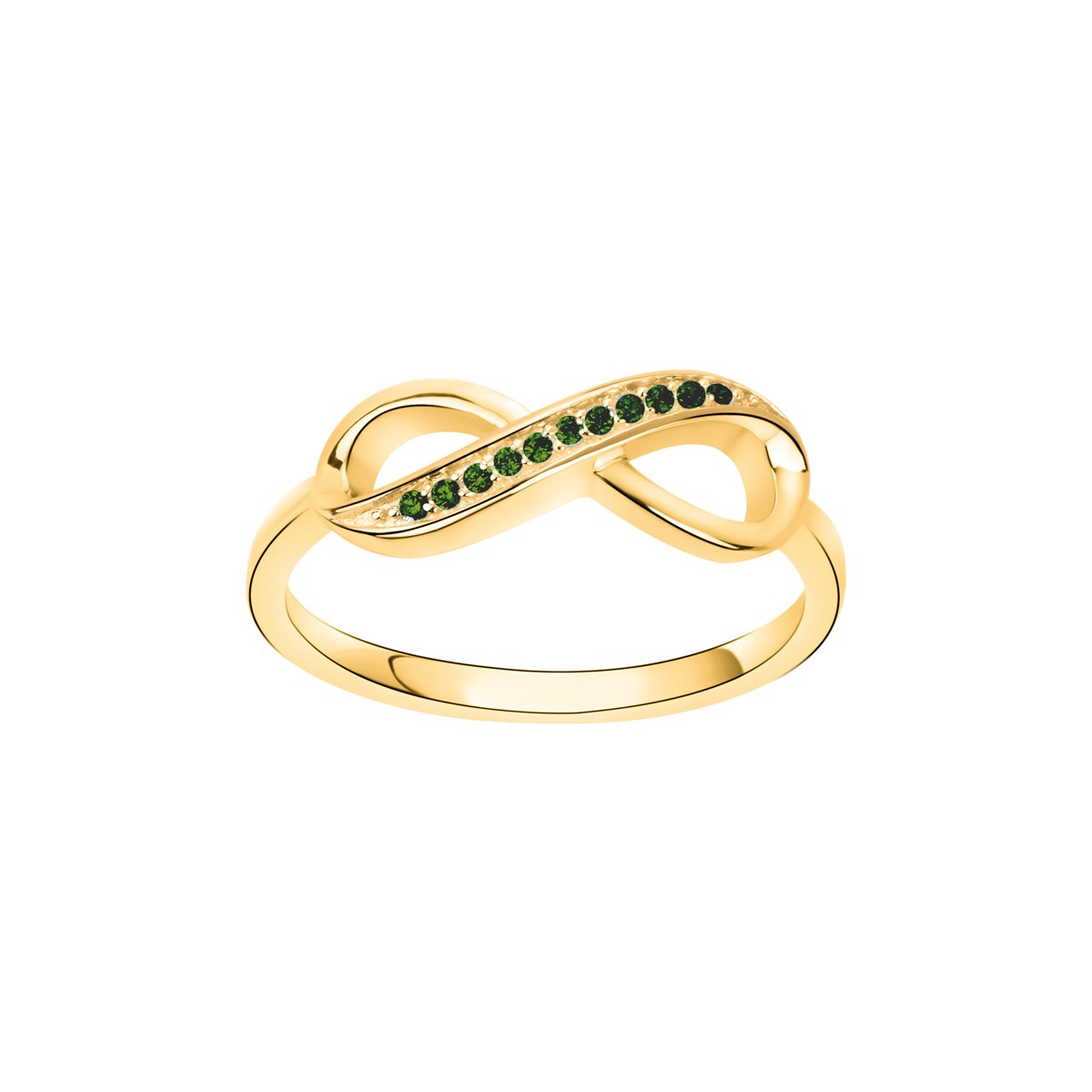 Bague en Plaqué Or avec oxyde de zirconium vert emeraude