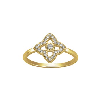Bague en Plaqué Or avec oxyde de zirconium blanc