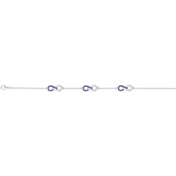 Bracelet souple multi-motifs en Argent avec oxyde de zirconium bleu saphir