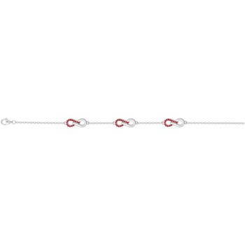 Bracelet souple multi-motifs en Argent avec oxyde de zirconium rouge rubis