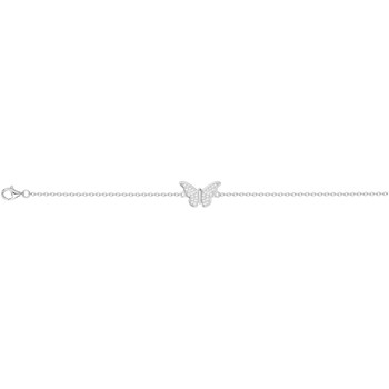Bracelet souple mono-motif en Argent avec oxyde de zirconium blanc