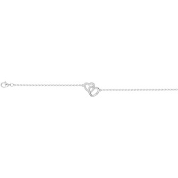 Bracelet souple mono-motif en Argent avec oxyde de zirconium blanc