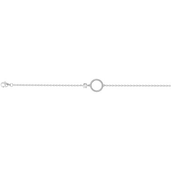 Bracelet souple mono-motif en Argent avec oxyde de zirconium blanc