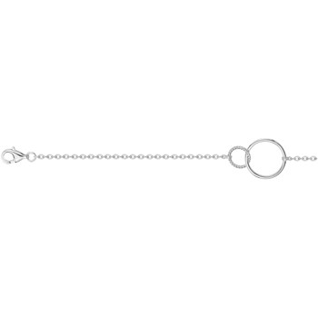 Bracelet souple mono-motif en Argent avec oxyde de zirconium blanc