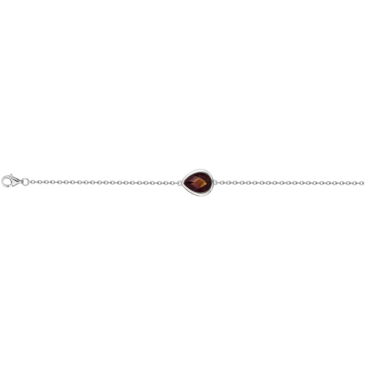 Bracelet souple mono-motif en Argent avec oxyde de zirconium marron