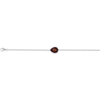 Bracelet souple mono-motif en Argent avec oxyde de zirconium marron