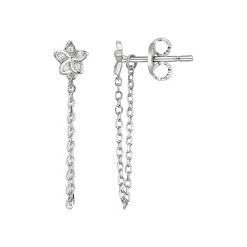 Boucles d'oreilles pendantes en Argent avec oxyde de zirconium blanc