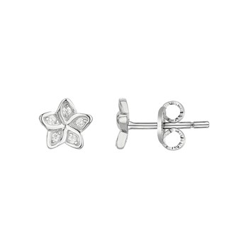 Boucles d'oreilles clous en Argent avec oxyde de zirconium blanc
