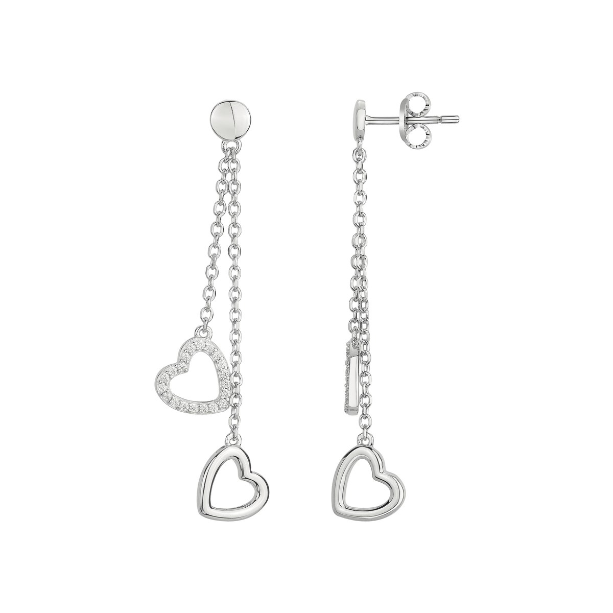 Boucles d'oreilles pendantes en Argent avec oxyde de zirconium blanc