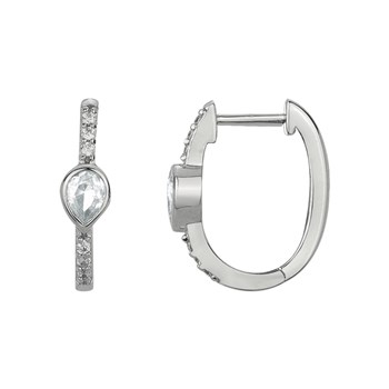 Créoles en Argent avec oxyde de zirconium blanc