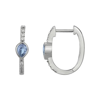 Créoles en Argent avec oxyde de zirconium bleu topaze