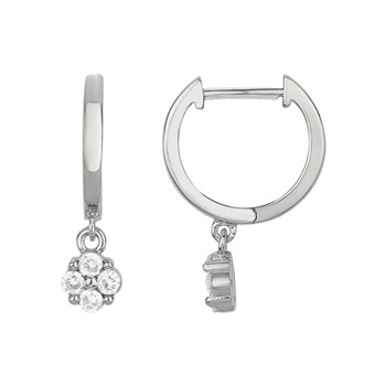 Créoles en Argent avec oxyde de zirconium blanc
