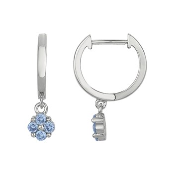 Créoles en Argent avec oxyde de zirconium bleu topaze