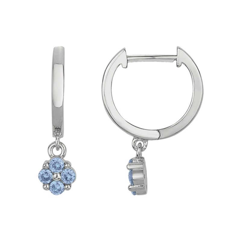 Créoles en Argent avec spinelle bleu topaze